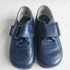 Vintage Start Rite Navy Blue Leather Children's Shoes Size 7.5 F Classic 90's