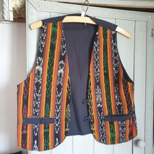 Vtg Style Waistcoat Hippie Sz