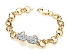 9ct Gold on Silver Kid's / Boy's Belcher Bracelet - Boxing Glove - 6 inch