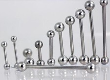 BARBELLS High Polish solid Titanium Ti 6AL ELi   Straight bars - UK Manufactured
