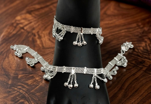 Anklet silver plated - anklet, foot