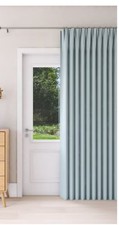 Textured Weave Ultra Lined Pencil Pleat Door Curtain, Duck Egg 167x182cm