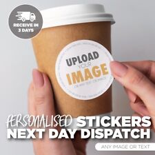 PERSONALISED  STICKERS, LOGO STICKERS, ROUND, CUSTOMISED, LABELS SEMI GLOSS