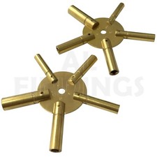 CLOCK WINDING KEYS ALL SIZES BRASS SPIDER STAR PAIR: ODD AND EVEN 2-11 CLOCK KEY