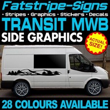 to fit FORD TRANSIT MWB GRAPHICS STICKERS STRIPES DECALS MK6 MK7 CAMPER VAN