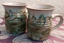 2 X Hand Thrown Coffee Cups By Skegness Potteries