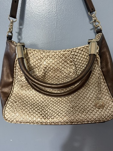 Brahmin beige brown embossed - brahmin,