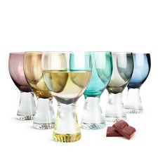 6 Colourful Wine Glasses 300ml