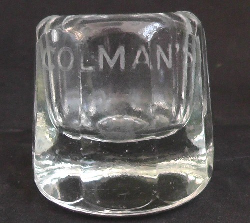 Vintage clear glass etched - clear,