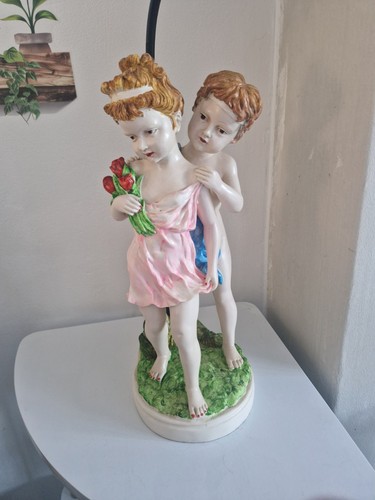 Upcycled vintage bisque figure - vintage,