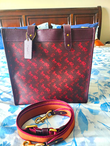Burgundy coach field tote - burgundy,
