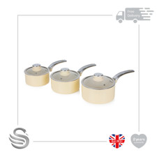 Swan Retro 3pc Saucepan Set