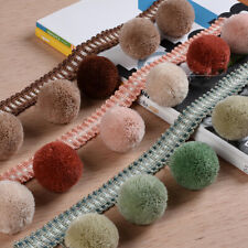 1M Pom Pom Trim 40mm Bobble Ball Fringe Ribbon Upholstery Sewing Edge DIY Craft
