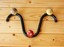 VINTAGE 39cm Mid Century Coat Hooks - French Metal Hanger Wall Decor Sputnik