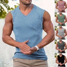 Men Ribbed Tank Top Summer