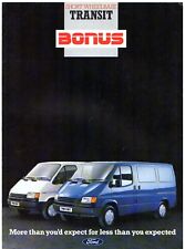 Ford Transit Bonus SWB Van Mk3 Limited Edition 1987 UK Market Sales Brochure