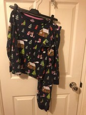 M&S two piece navy festive pyjama set Percy Pig long sleeved