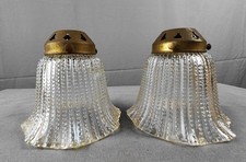 Art Deco Pair Ribbed Frilled