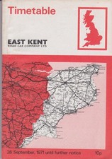 EAST KENT BUS TIMETABLE BOOK SEP 1971 WITH ROUTE MAP