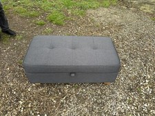 AMALIA STORAGE BENCH FOOT STOOL IN CHARCOAL FABRIC RRP £459