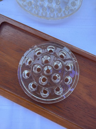 Vintage clear glass floral - clear,