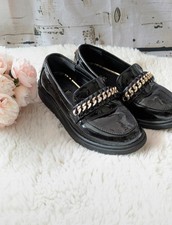 Lipsy Black Patent Snaffle Detail School Loafer Shoes