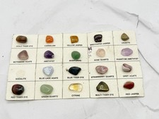 VINTAGE MINERAL SAMPLE BOARD POLISHED SEMI-PRECIOUS STONES COLLECTION
