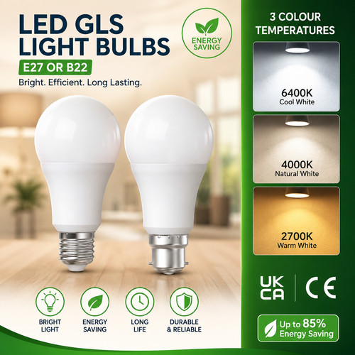 Led gls light bulbs - light, 60w