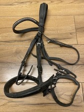 Cob Full Black Collegiate Bling Anatomical Crank Noseband Bridle DAMAGED