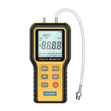 Digital Manometer Dual Port Input Air Pressure Meter Gauge HVAC Gas LCD Tester