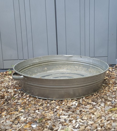 Large round galvanised garden - large,