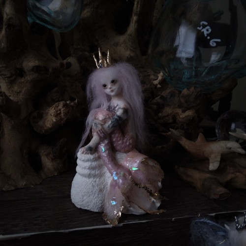 Ooak chalkware mermaid fairy - chalkware,