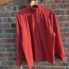Rohan Microgrid Stowaway Top Size Large Red 1/4 Zip Hiking Outdoor Light