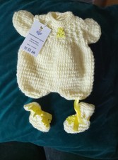 HAND KNITTED ROMPER SET  12"