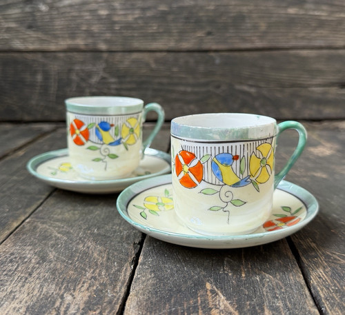 Pair fine eggshell ware - fine,
