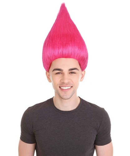 Pink trolls wig colorful - trolls,