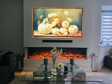 4 Sizes - 50 60 71 80 Inch Panoramic 3 Sided Glass Electric Fire HD+ 3D Effect