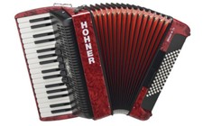 Hohner Bravo III 72 Standard Bass Piano, Red