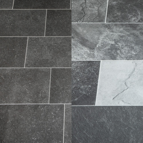 Grey black tile - grey,