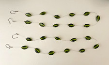 Two Green Glass Beaded curtain tie backs 