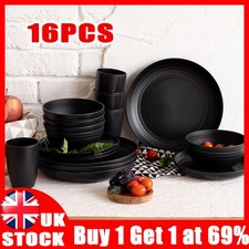 Black Dinnerware Bowl Plates