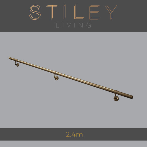 Antique brass stair handrail - brass,