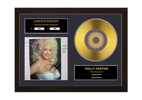 Dolly parton signed gold disc - signed,