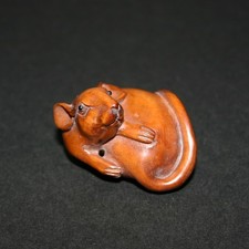 Vintage Netsuke Mouse Wooden