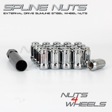 20 x Chrome Spline Wheel Nuts