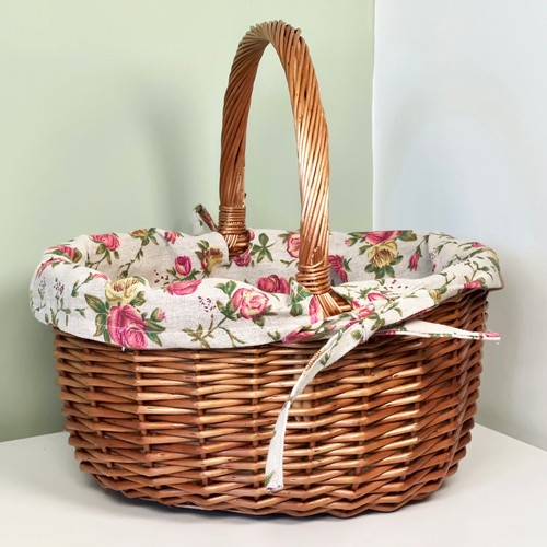 Wicker shopping basket pink - shopping,