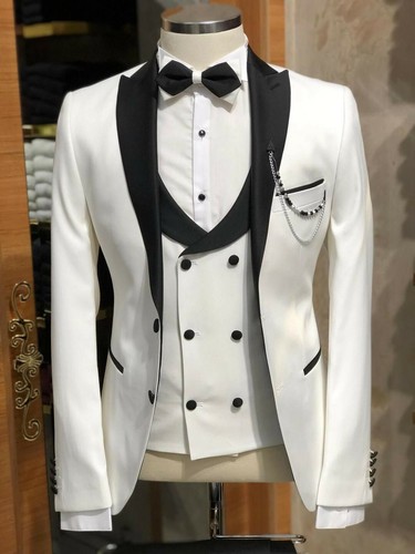 Men white suit - white,