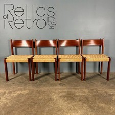 Set Of Four Habitat Faeroe Papercord Dining Chairs Mid Century Vintage Retro MCM