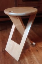Vintage Folding Beechwood Stool Seat Plant Stand
