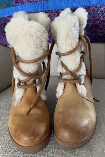 Sorel tan suede boots size - suede,
